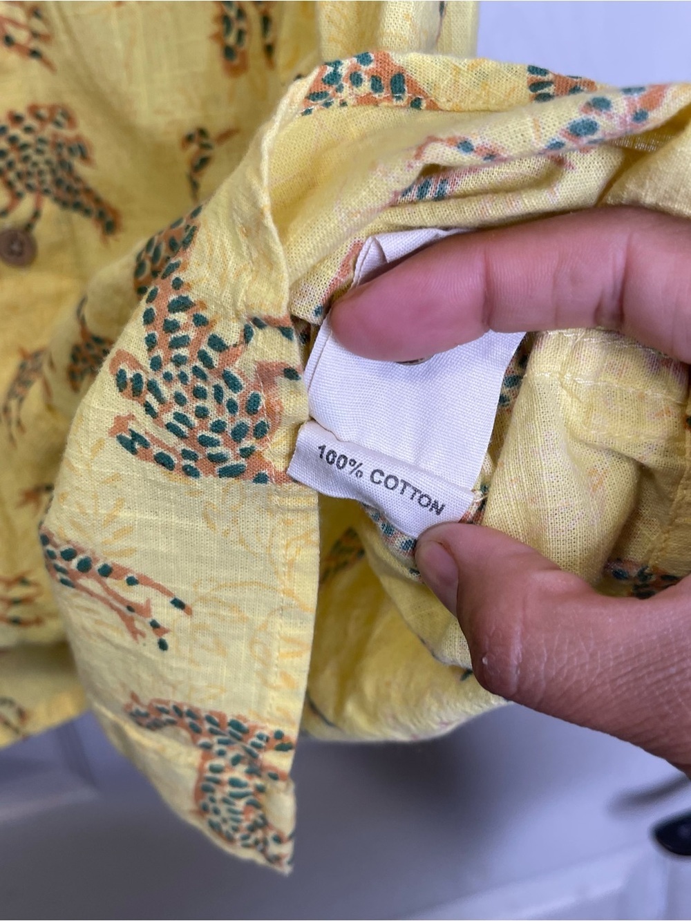 Fabindia Shirt Cotton Hand Block Printed Slim Fit Regular Button Front  Sz  M - Picture 3 of 7